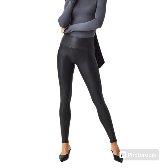 SPANX Pants - SPANX Black Faux Leather Leggings